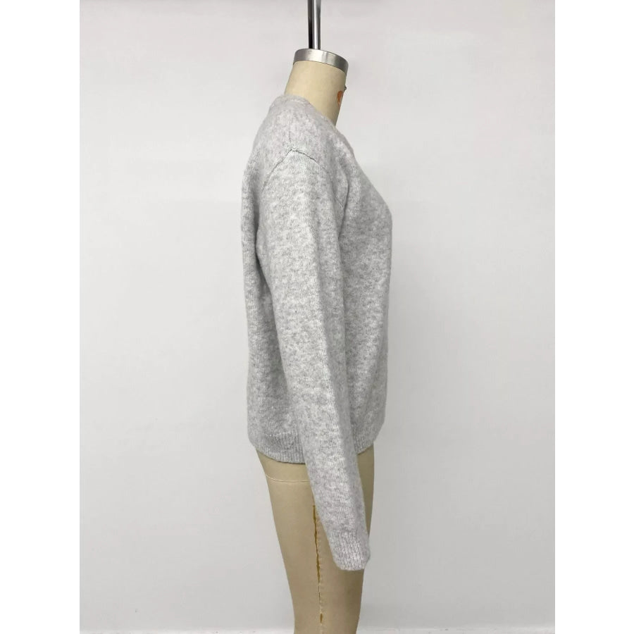 Crew Neck Button-Down Cardigan Apparel and Accessories