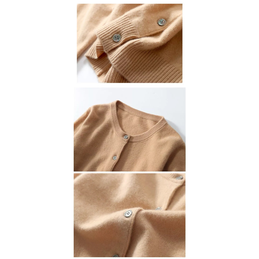 Crew Neck Button-Down Cardigan Apparel and Accessories