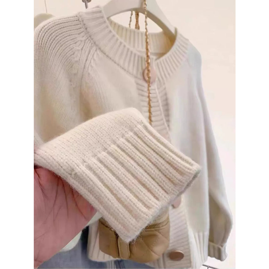 Crew Neck Button Down Cardigan Apparel and Accessories