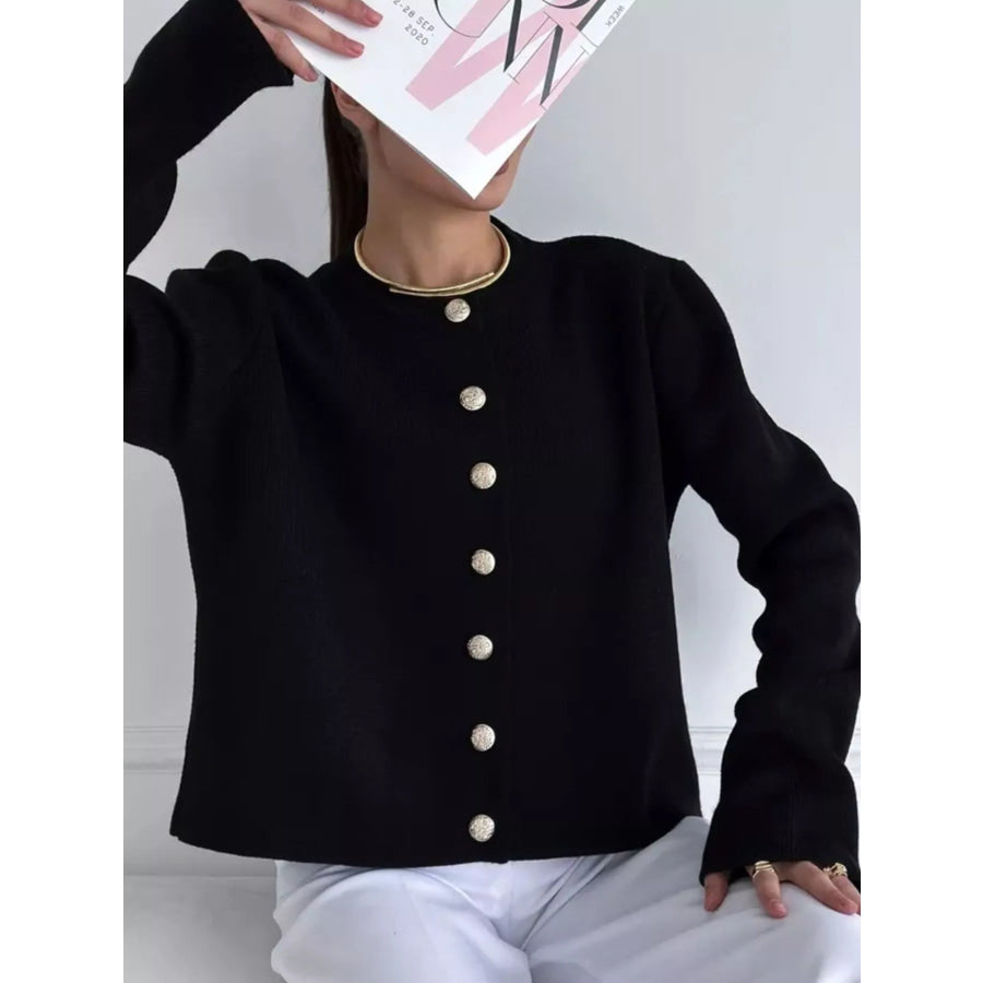 Crew-Neck Button Down Cardigan Apparel and Accessories