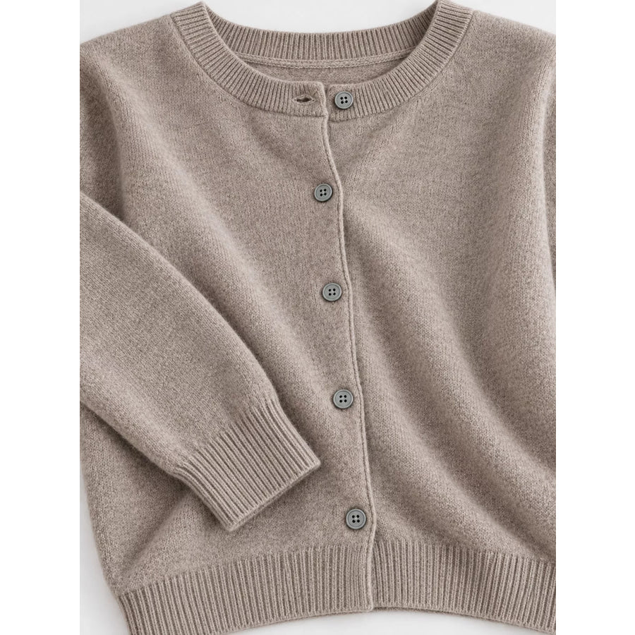 Crew Neck Button-Down Cardigan Apparel and Accessories