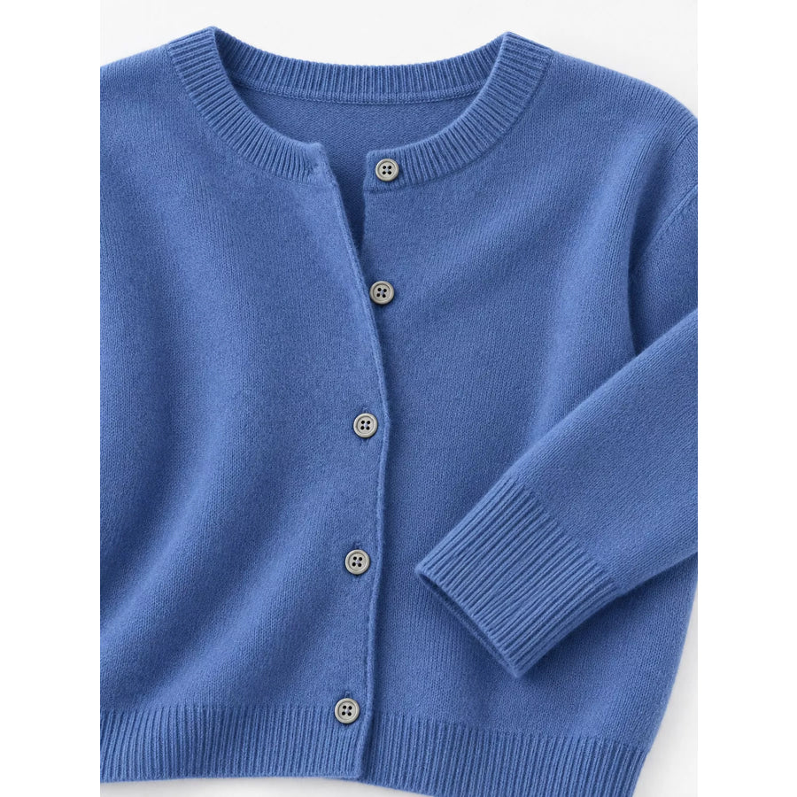 Crew Neck Button-Down Cardigan Apparel and Accessories