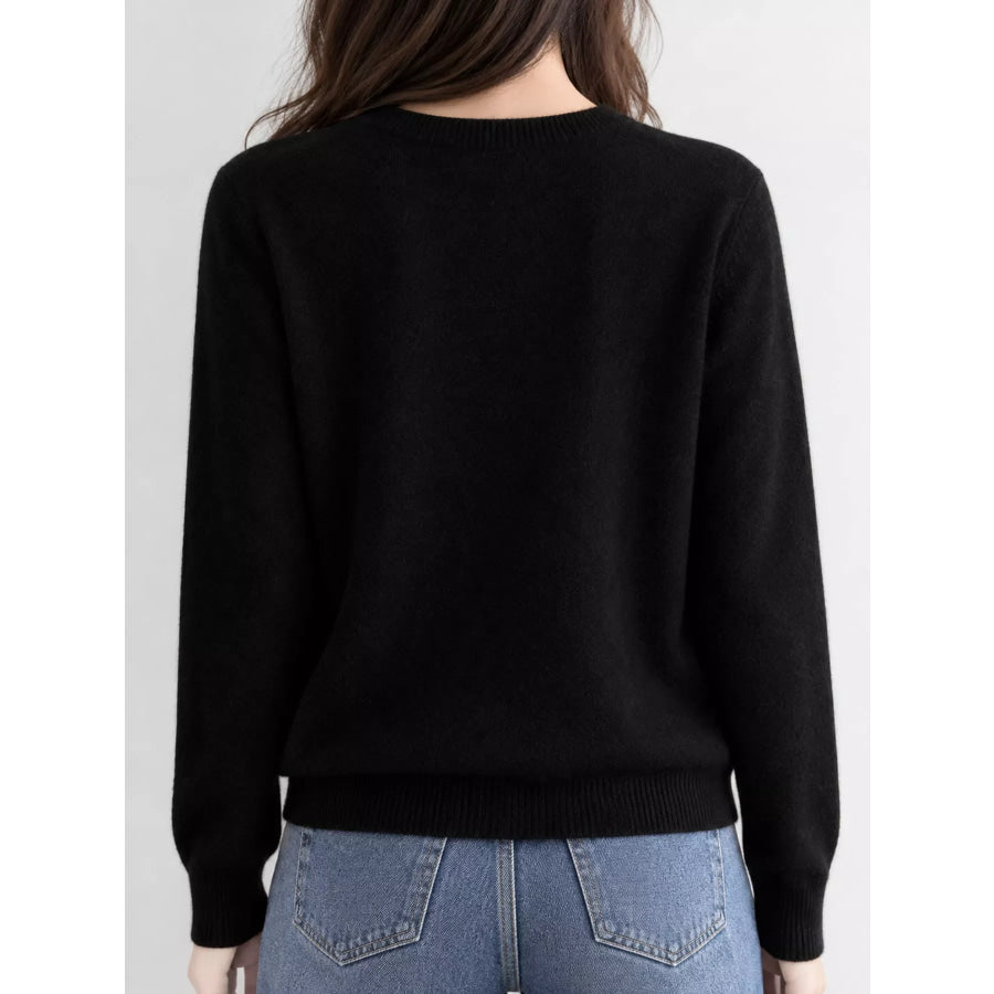 Crew Neck Button-Down Cardigan Apparel and Accessories