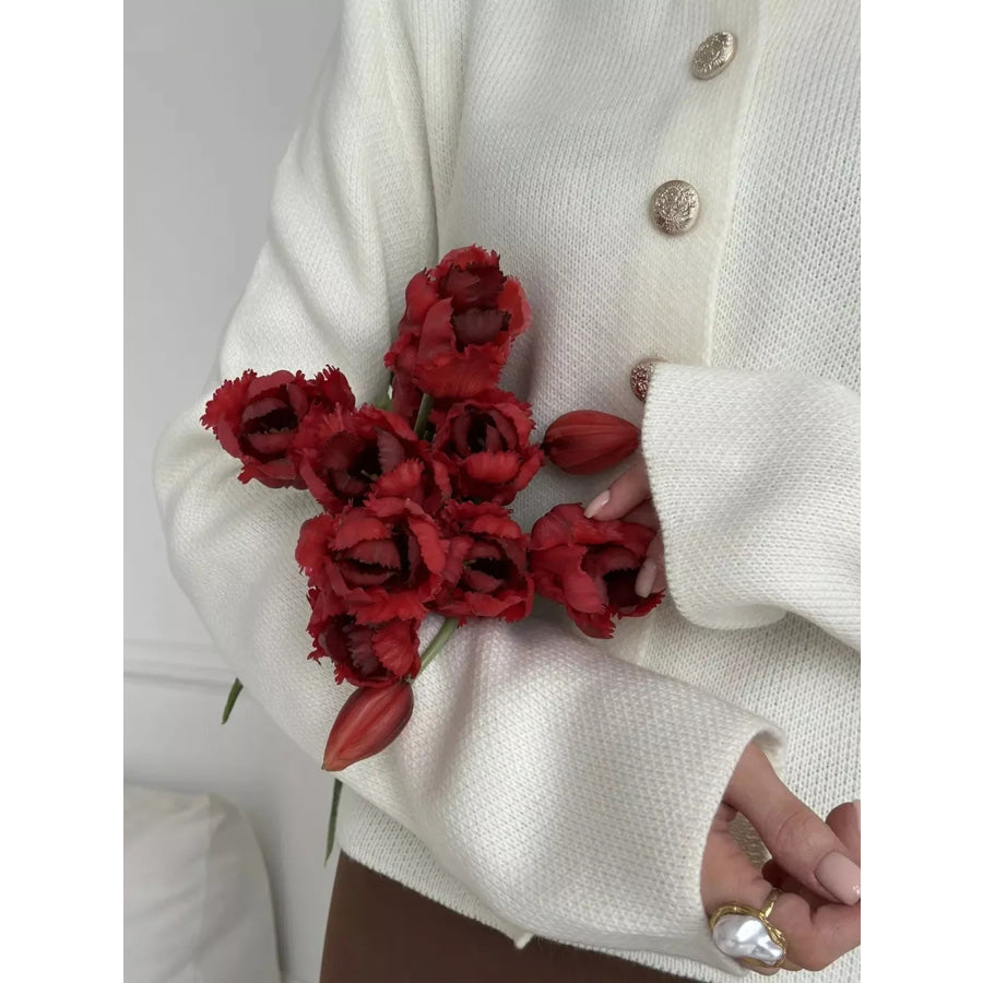 Crew-Neck Button Down Cardigan Apparel and Accessories