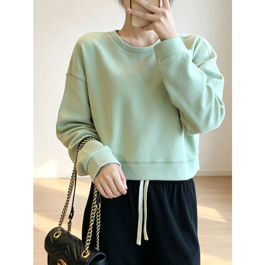 Crew Neck Drop Shoulder Sweatshirt Apparel and Accessories