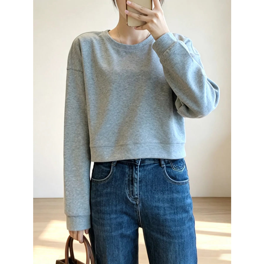 Crew Neck Drop Shoulder Sweatshirt Apparel and Accessories