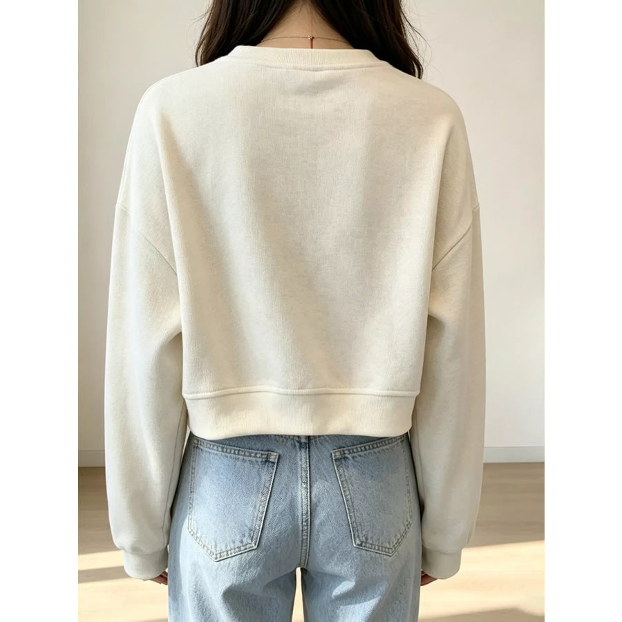 Crew Neck Drop Shoulder Sweatshirt Apparel and Accessories