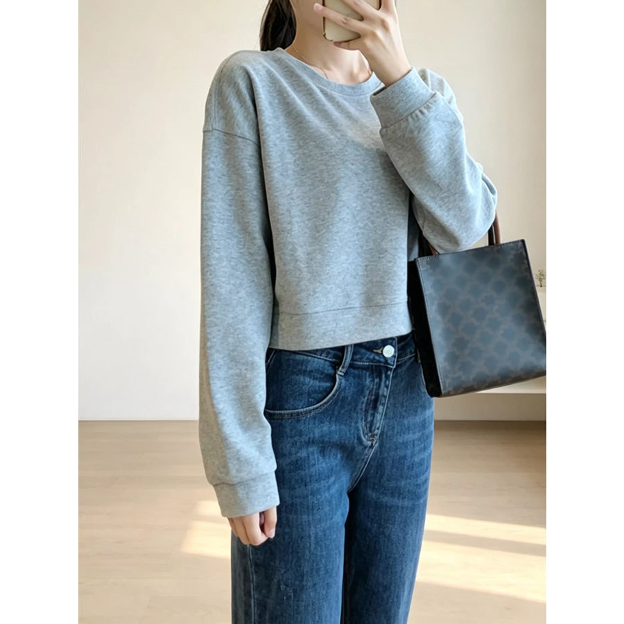 Crew Neck Drop Shoulder Sweatshirt Apparel and Accessories