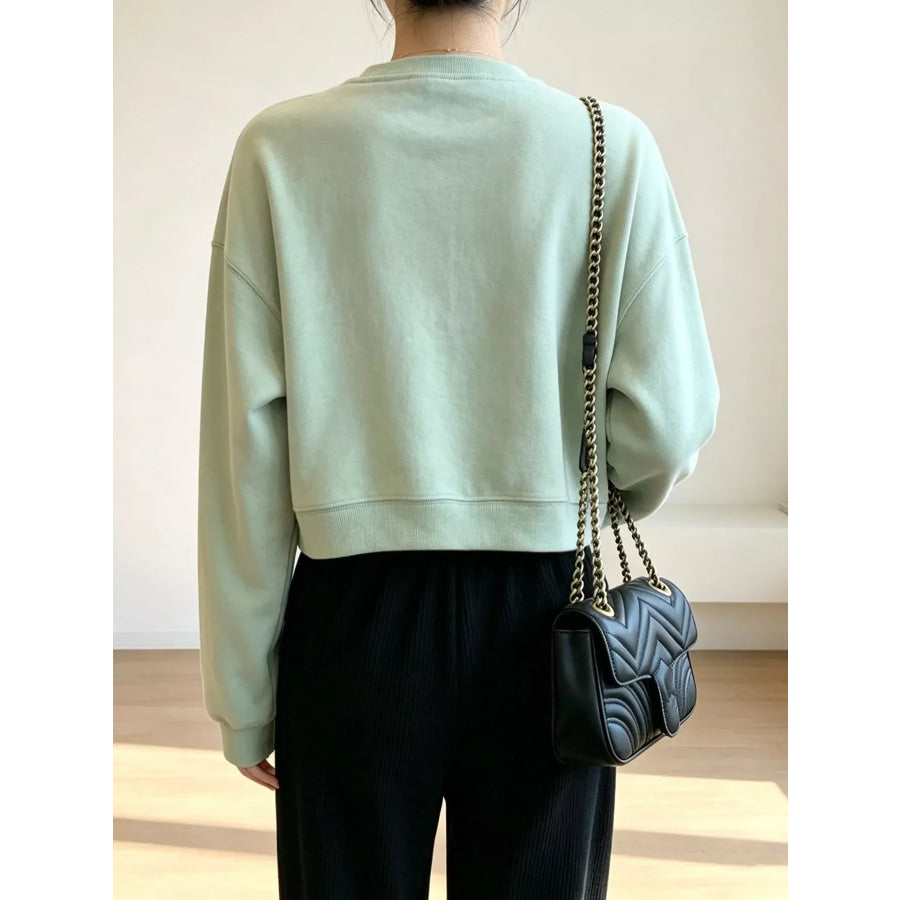 Crew Neck Drop Shoulder Sweatshirt Apparel and Accessories