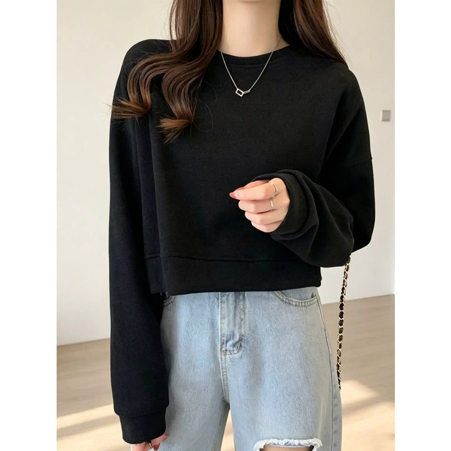 Crew Neck Drop Shoulder Sweatshirt Apparel and Accessories