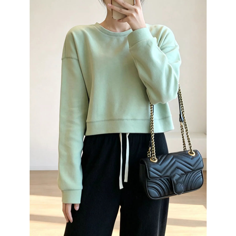 Crew Neck Drop Shoulder Sweatshirt Apparel and Accessories