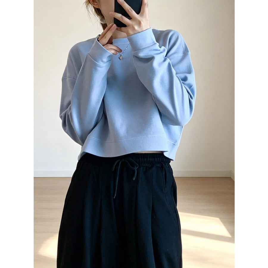 Crew Neck Drop Shoulder Sweatshirt Apparel and Accessories