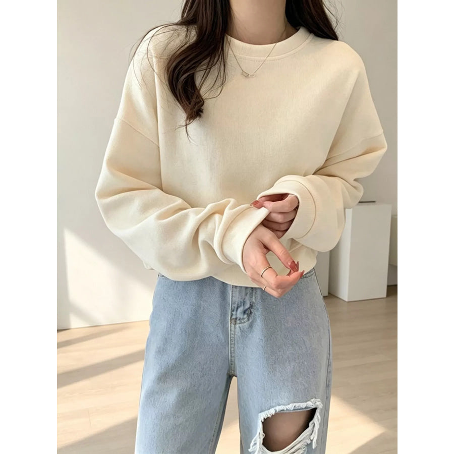 Crew Neck Drop Shoulder Sweatshirt Apparel and Accessories