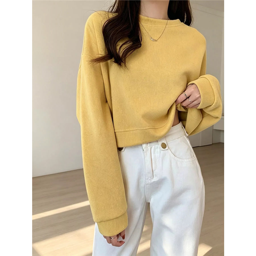 Crew Neck Drop Shoulder Sweatshirt Apparel and Accessories