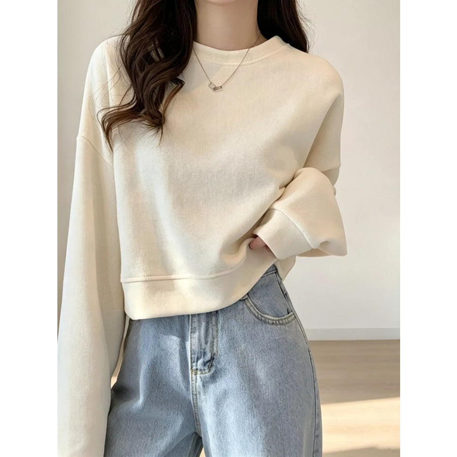 Crew Neck Drop Shoulder Sweatshirt Apparel and Accessories
