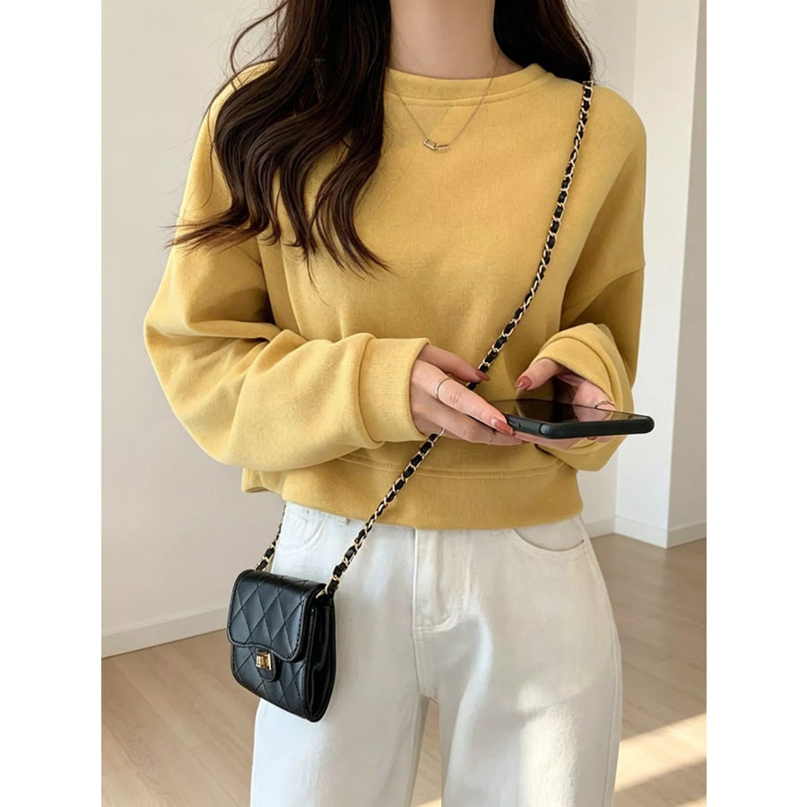 Crew Neck Drop Shoulder Sweatshirt Apparel and Accessories