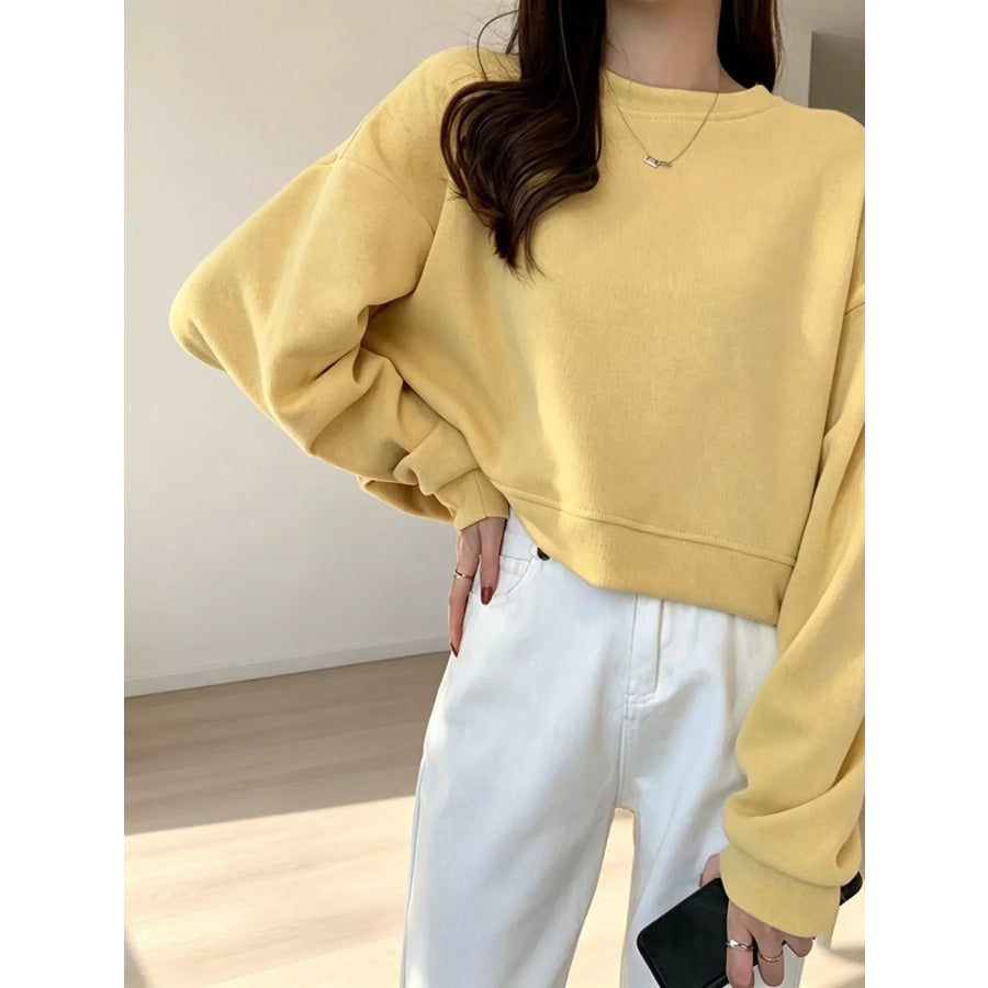 Crew Neck Drop Shoulder Sweatshirt Apparel and Accessories