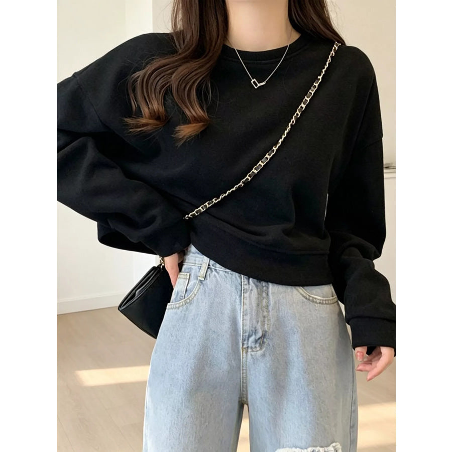 Crew Neck Drop Shoulder Sweatshirt Apparel and Accessories