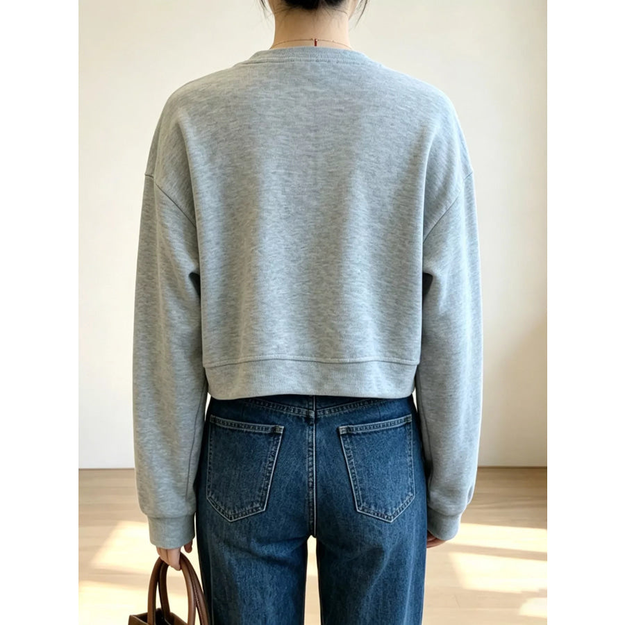 Crew Neck Drop Shoulder Sweatshirt Apparel and Accessories