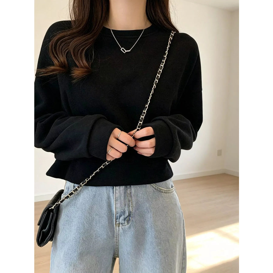 Crew Neck Drop Shoulder Sweatshirt Apparel and Accessories