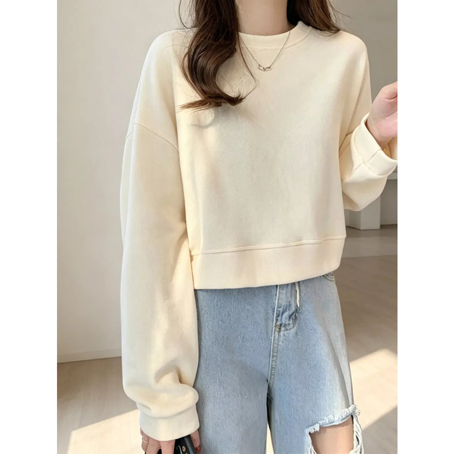 Crew Neck Drop Shoulder Sweatshirt Apparel and Accessories