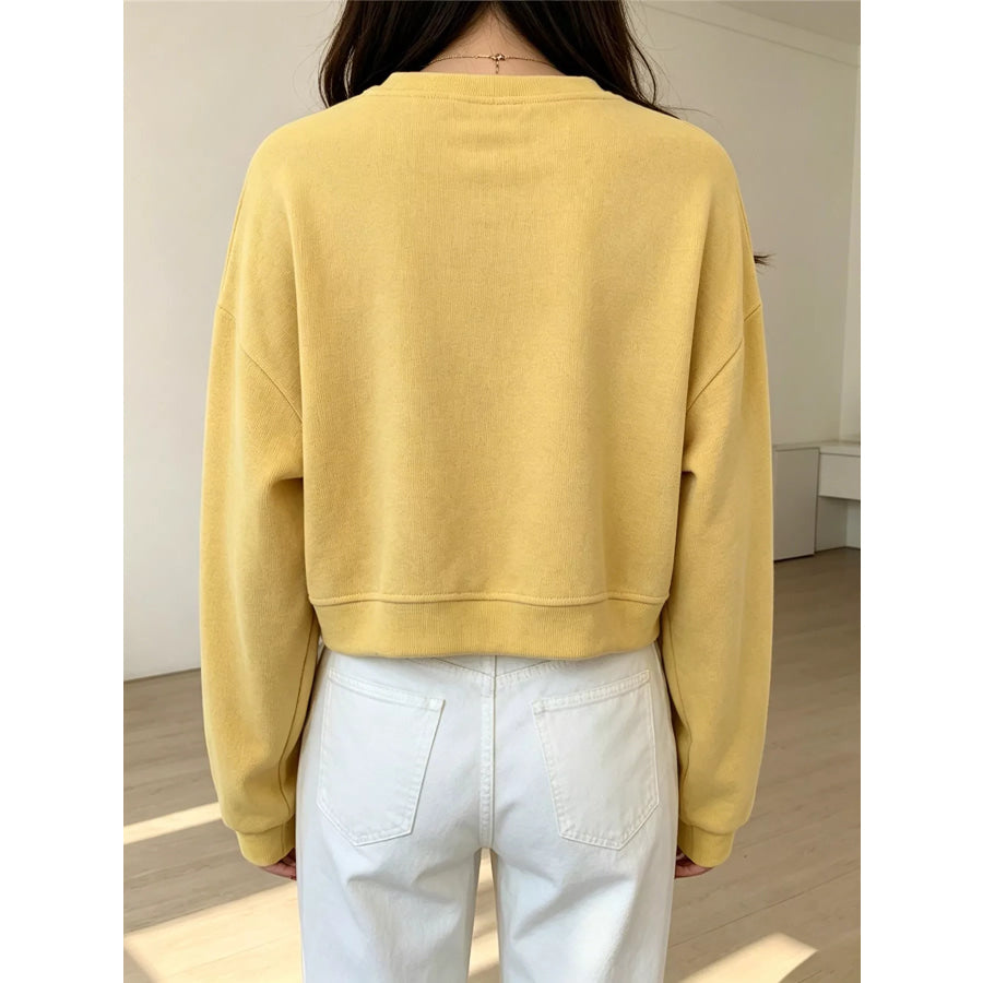 Crew Neck Drop Shoulder Sweatshirt Apparel and Accessories