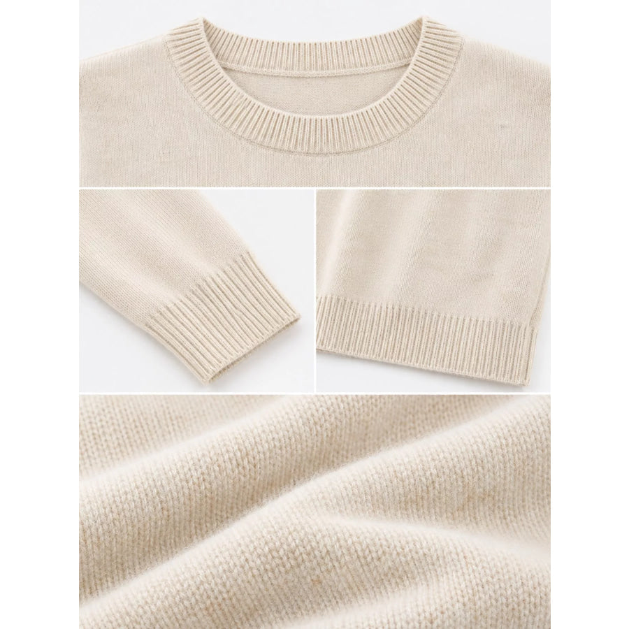 Crew Neck Long Sleeve Sweater Apparel and Accessories