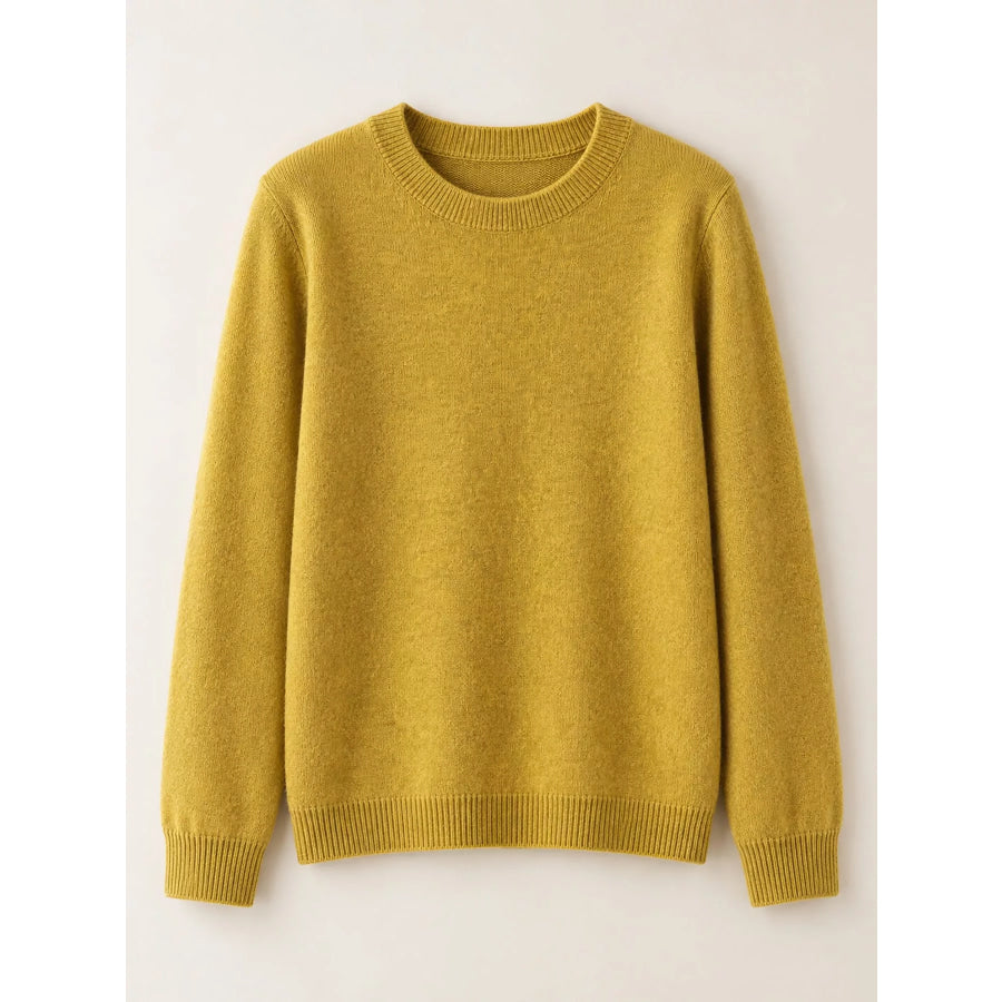 Crew Neck Long Sleeve Sweater Apparel and Accessories
