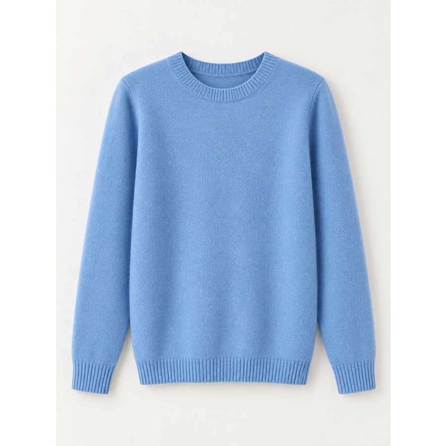 Crew Neck Long Sleeve Sweater Apparel and Accessories