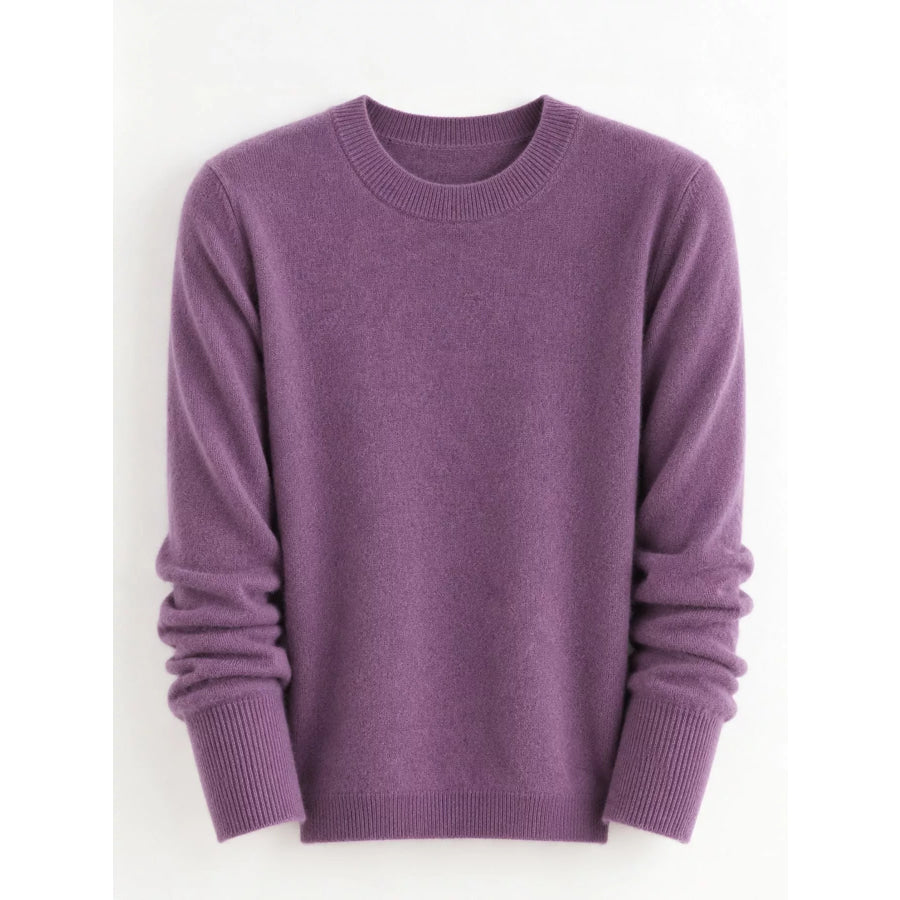 Crew Neck Long Sleeve Sweater Apparel and Accessories