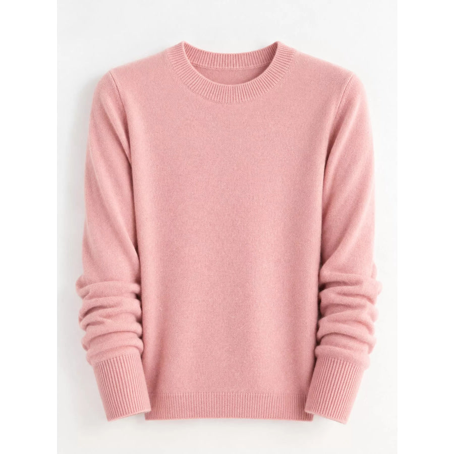 Crew Neck Long Sleeve Sweater Apparel and Accessories