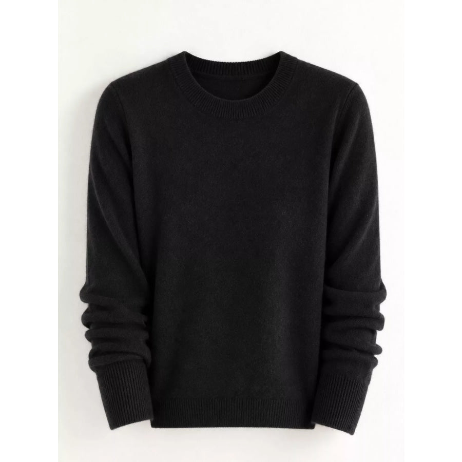 Crew Neck Long Sleeve Sweater Apparel and Accessories
