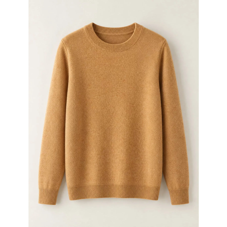 Crew Neck Long Sleeve Sweater Apparel and Accessories