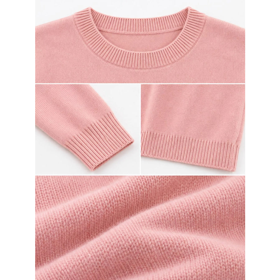 Crew Neck Long Sleeve Sweater Apparel and Accessories