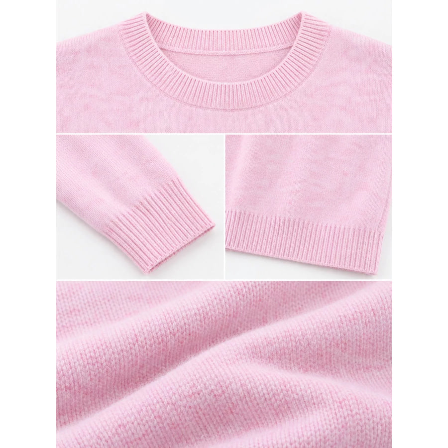 Crew Neck Long Sleeve Sweater Apparel and Accessories