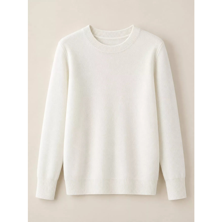 Crew Neck Long Sleeve Sweater Apparel and Accessories