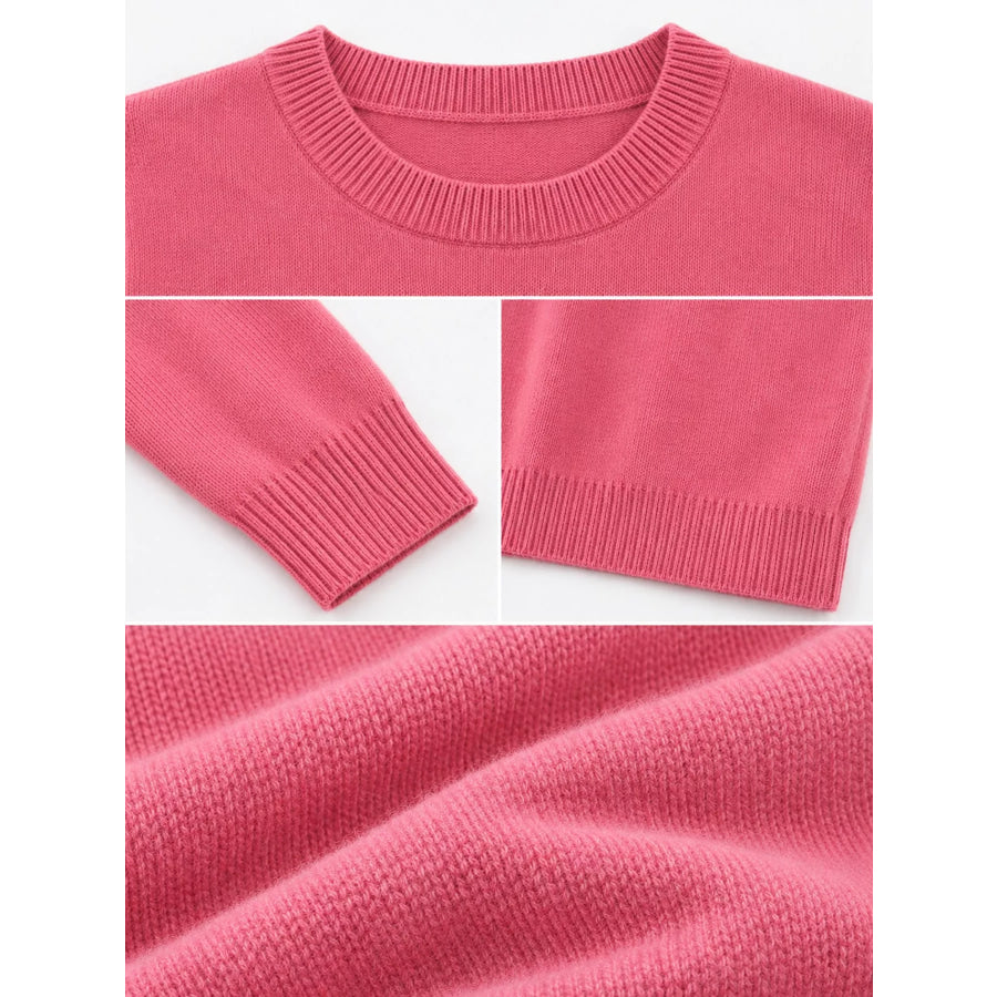 Crew Neck Long Sleeve Sweater Apparel and Accessories