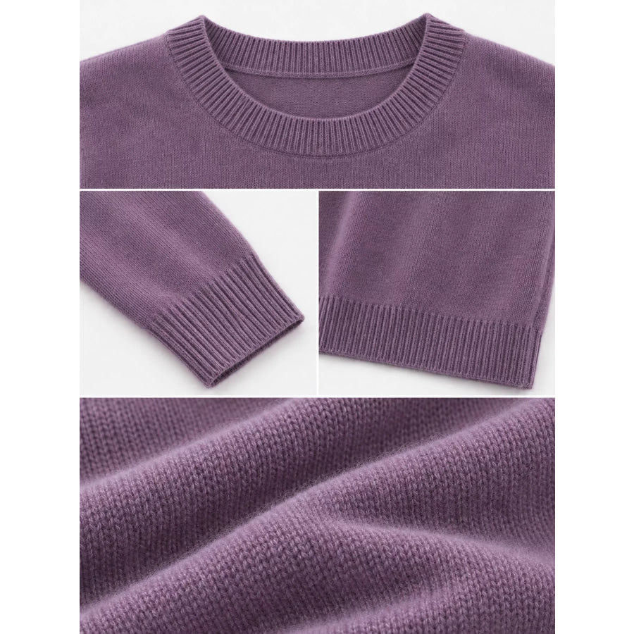 Crew Neck Long Sleeve Sweater Apparel and Accessories