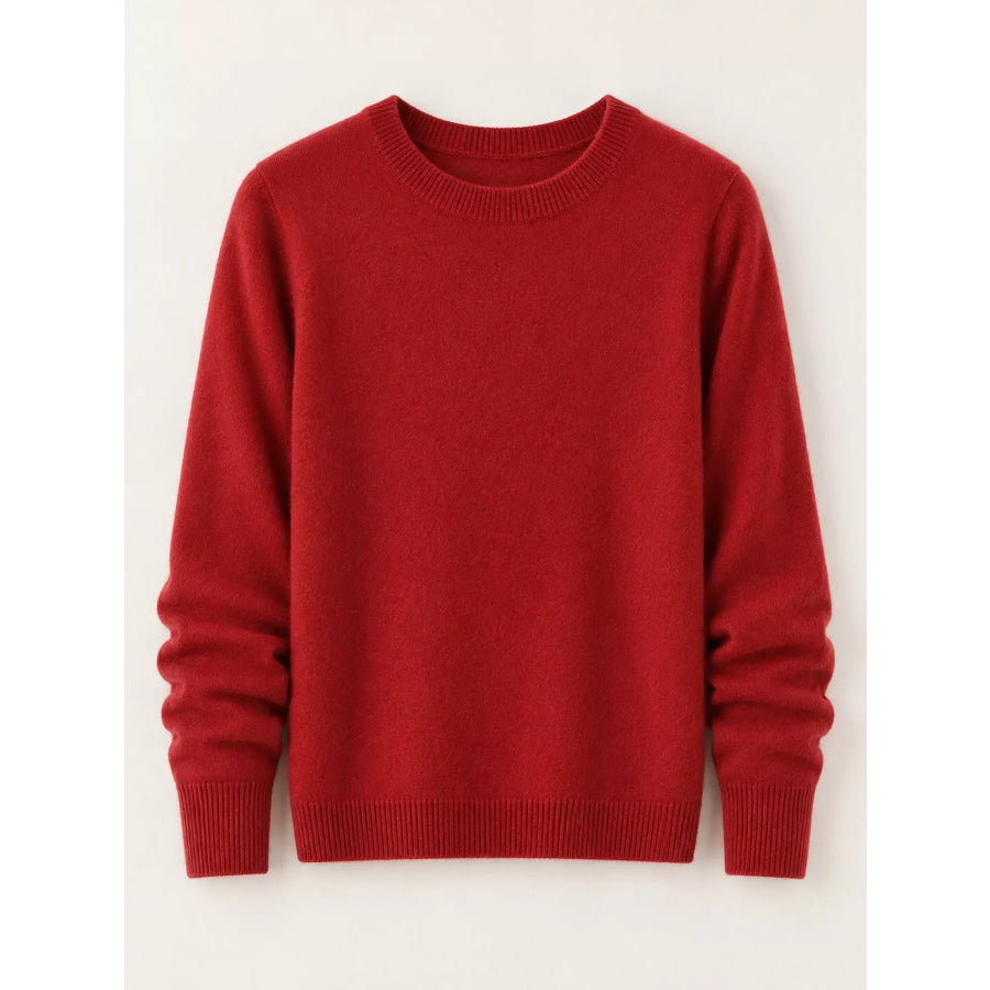 Crew Neck Long Sleeve Sweater Apparel and Accessories