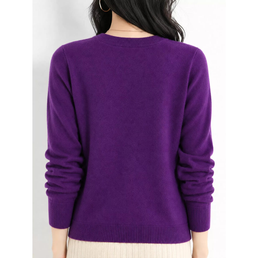 Crew Neck Long Sleeve Sweater Apparel and Accessories