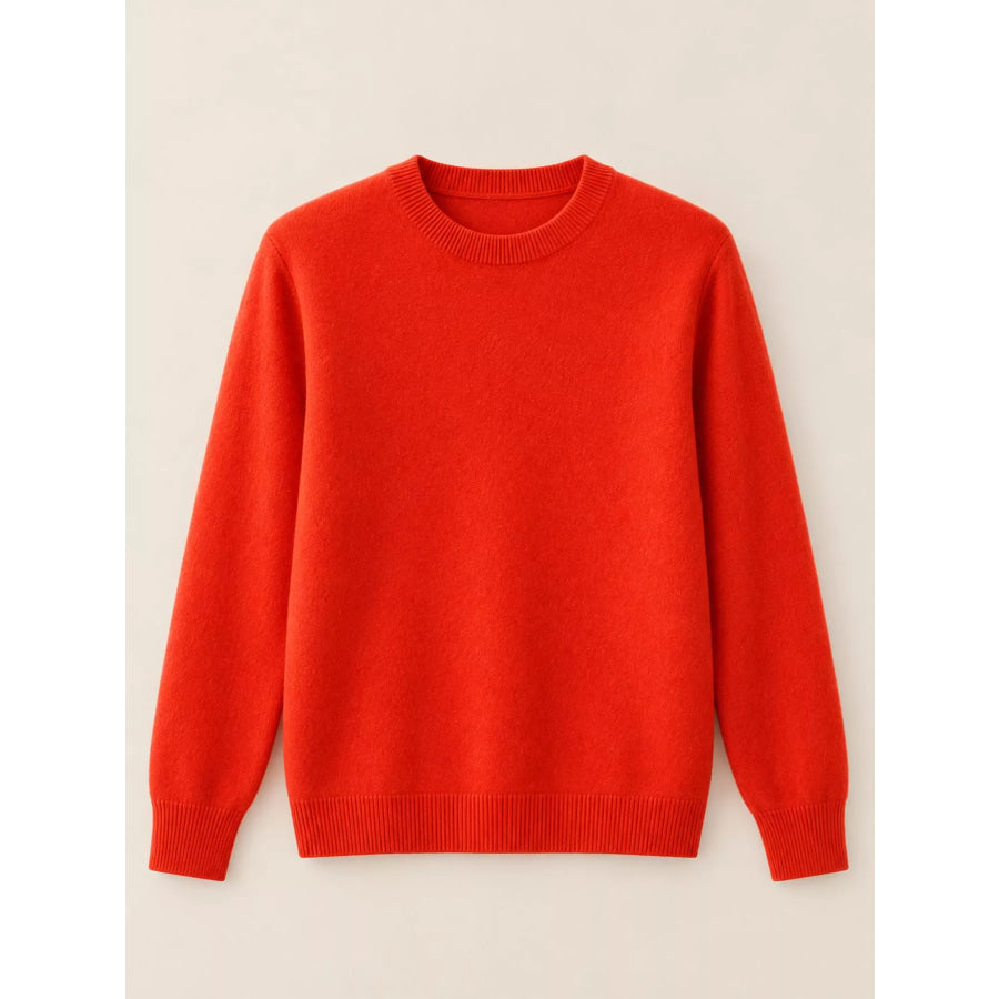 Crew Neck Long Sleeve Sweater Apparel and Accessories