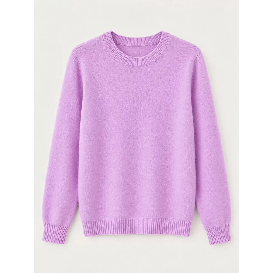 Crew Neck Long Sleeve Sweater Apparel and Accessories