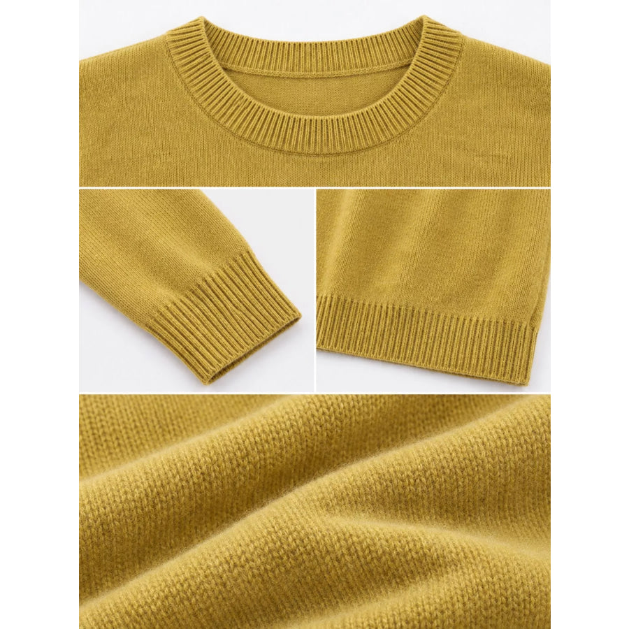 Crew Neck Long Sleeve Sweater Apparel and Accessories