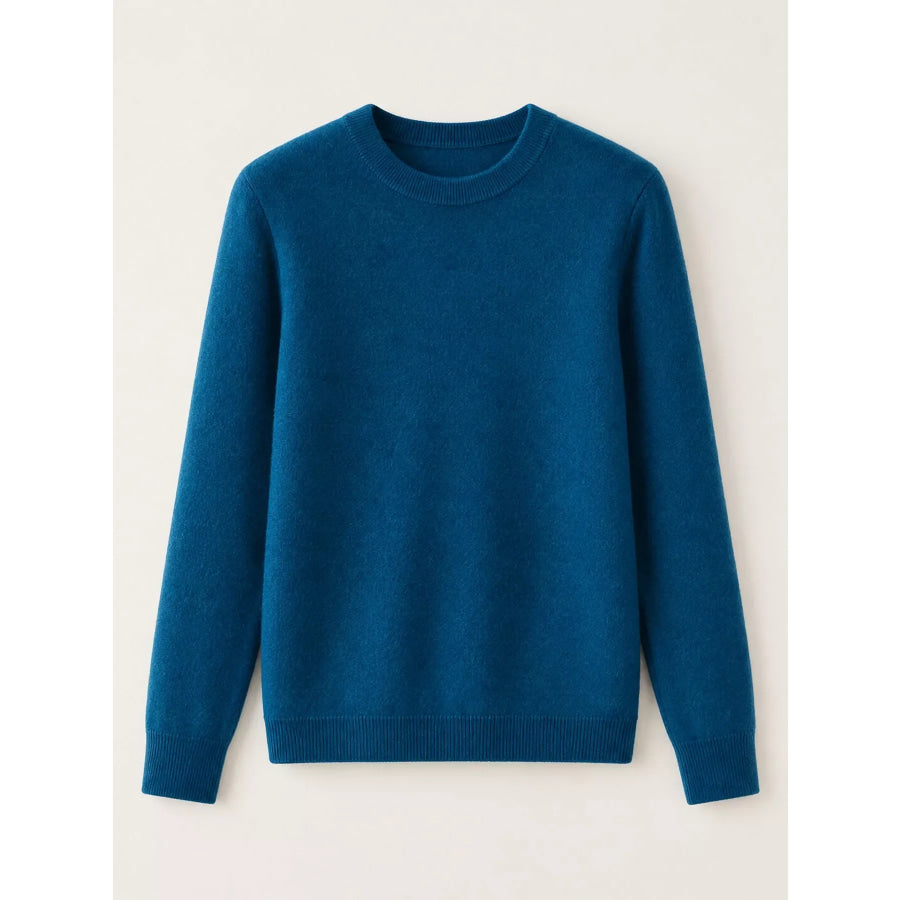 Crew Neck Long Sleeve Sweater Apparel and Accessories