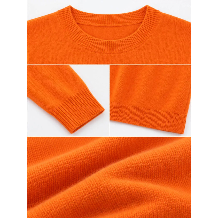 Crew Neck Long Sleeve Sweater Apparel and Accessories