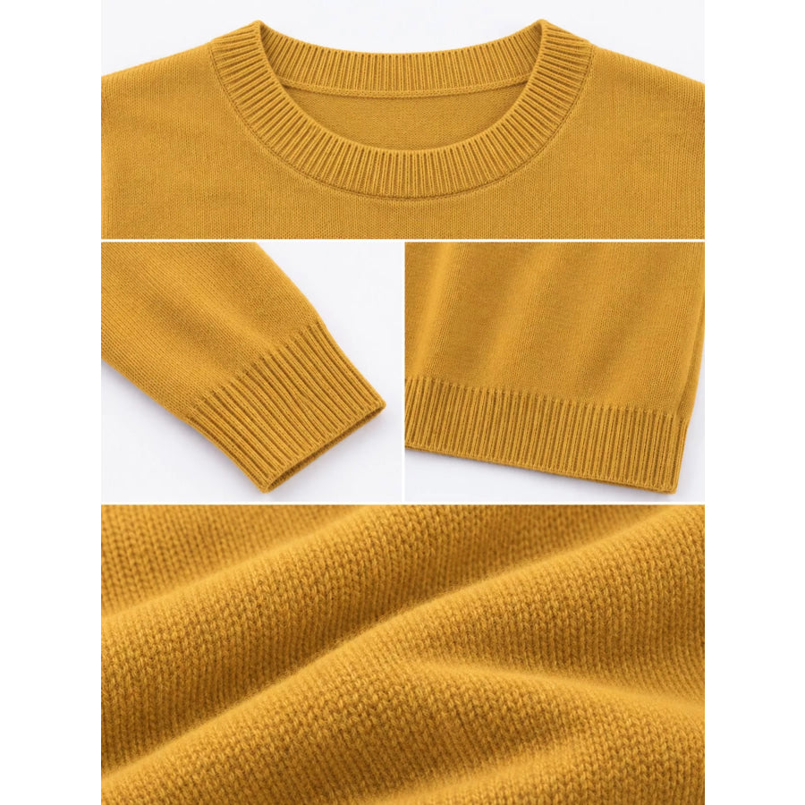 Crew Neck Long Sleeve Sweater Apparel and Accessories