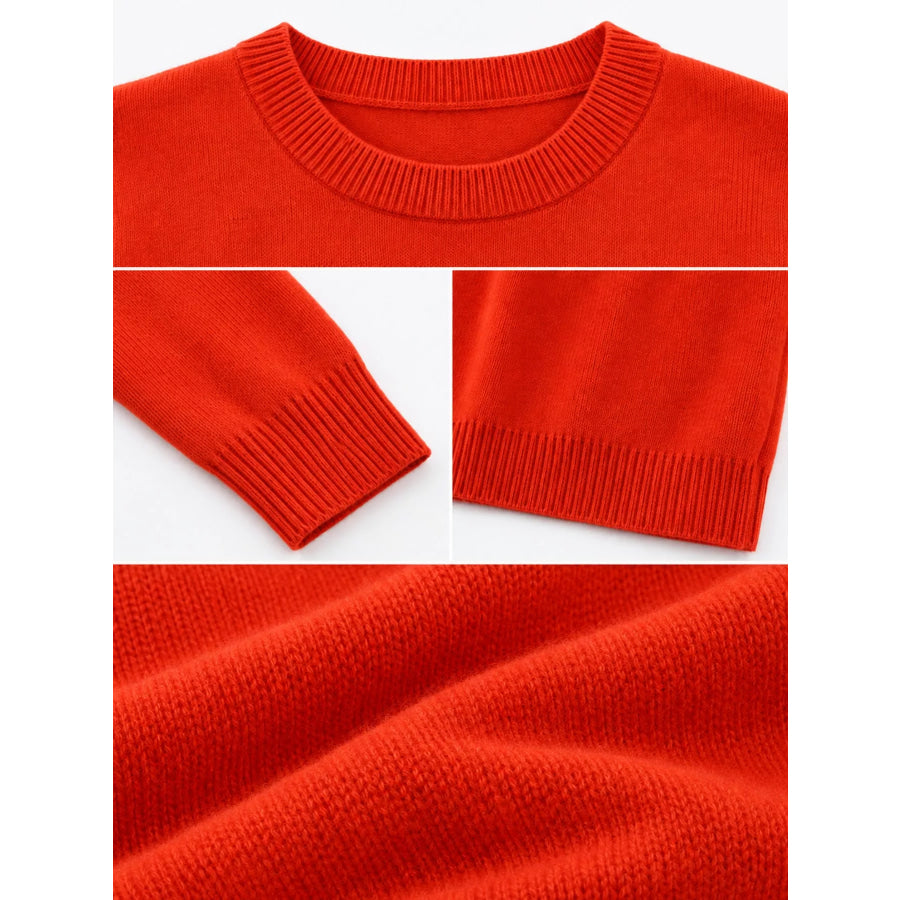 Crew Neck Long Sleeve Sweater Apparel and Accessories