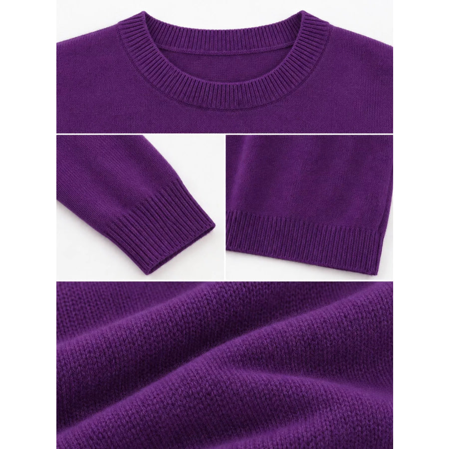 Crew Neck Long Sleeve Sweater Apparel and Accessories