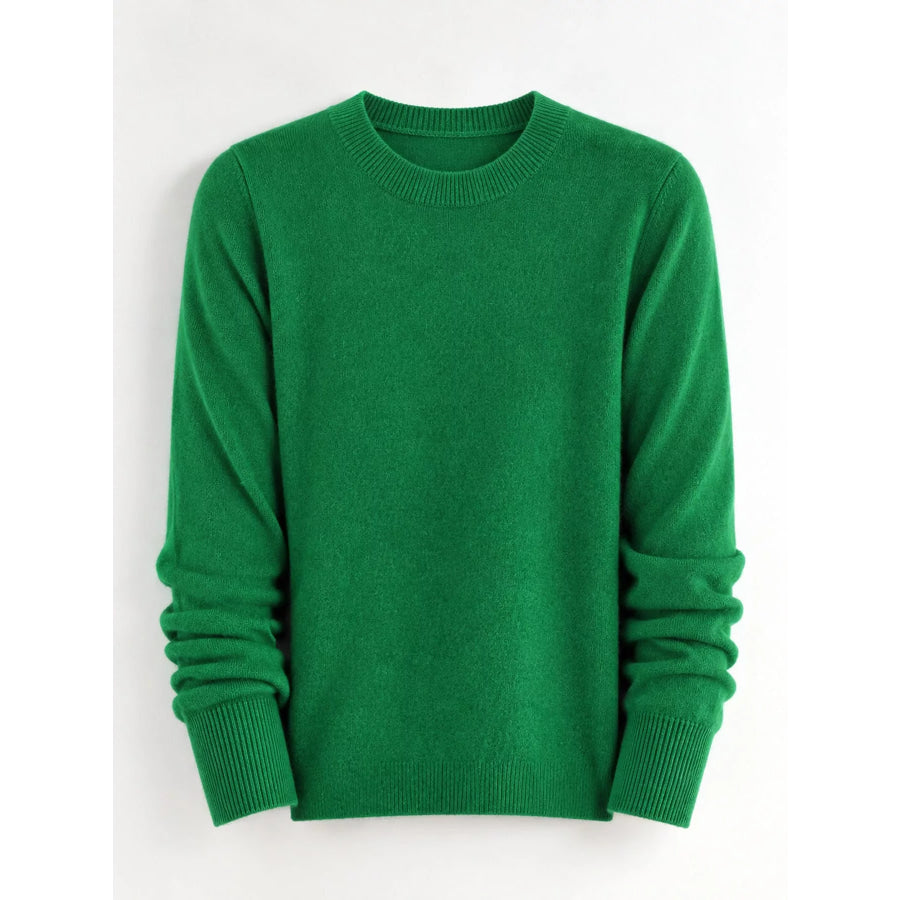 Crew Neck Long Sleeve Sweater Apparel and Accessories