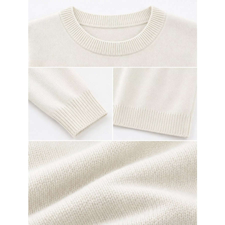 Crew Neck Long Sleeve Sweater Apparel and Accessories